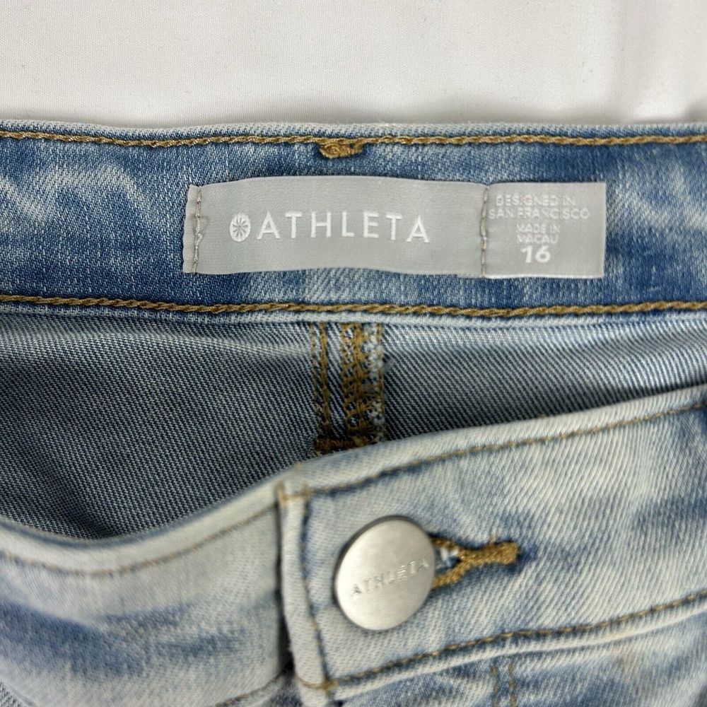 Athleta Sculptek Jeans Size 16 High Rise Straight Light‎ Wash Stretch Everyday - Picture 6 of 12